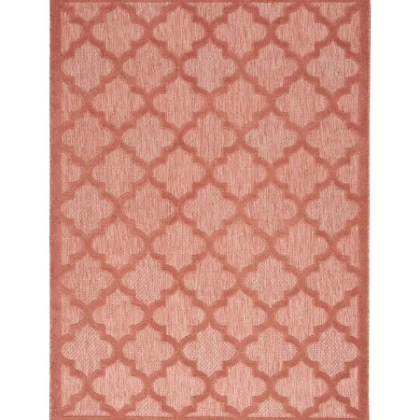 Outdoor Rugs-Kirkland's Home Coral Trellis Indoor/Outdoor Area Rug, 5X7 Pink