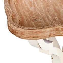 Accent & End Tables-Kirkland's Home Corina Scalloped Accent Table Tan/White