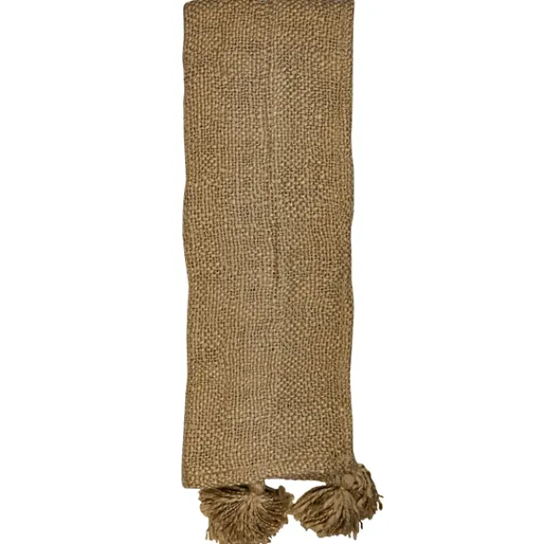 Blankets & Throws-Kirkland's Home Corner Tassel Throw Blanket Tan