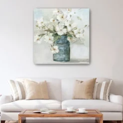 Canvas Art-Kirkland's Home Cottage Charmer Giclee Canvas Art Print, 40X40 In. Blue/White/Green