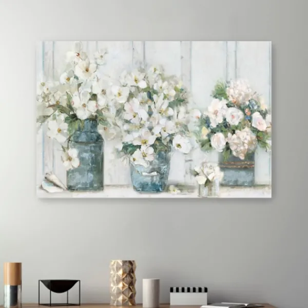 Canvas Art-Kirkland's Home Cottage Mantle Canvas Art Print White/Gray/Green