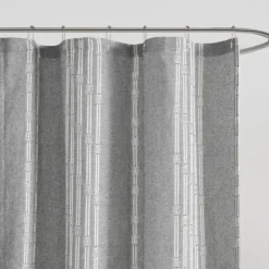 Shower Curtains-Kirkland's Home Cotton Jacquard Shower Curtain Gray