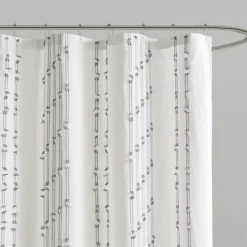 Shower Curtains-Kirkland's Home Cotton Jacquard Shower Curtain Ivory