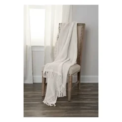 Blankets & Throws-Kirkland's Home Cotton Tassel Throw White