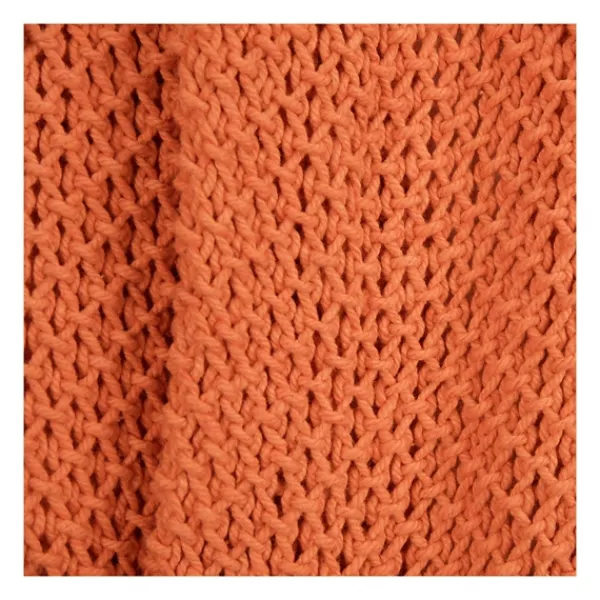 Blankets & Throws-Kirkland's Home Cotton Tassel Throw Orange