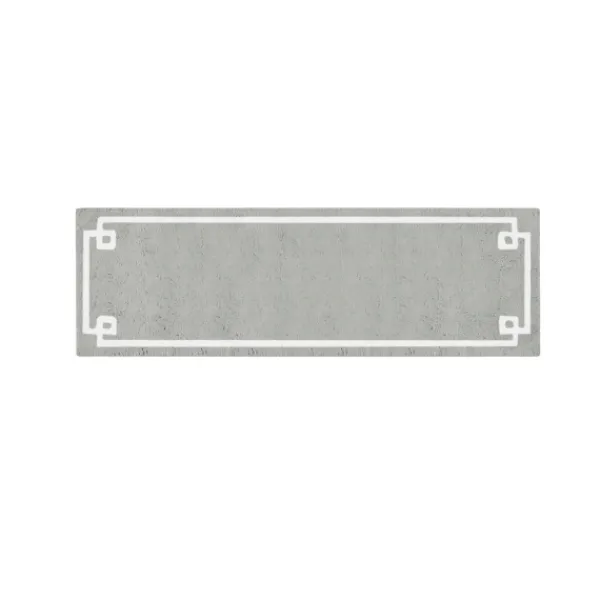 Bathroom Rugs-Kirkland's Home Cotton Tufted Bath Runner With Border Gray