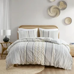 Comforters-Kirkland's Home Cotton Tufted Full/Queen 3-Pc. Comforter Set Ivory