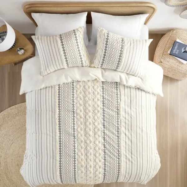 Comforters-Kirkland's Home Cotton Tufted King 3-Pc. Comforter Set Ivory