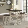 Dining Tables-Kirkland's Home Counter Table And Stools, Set Of 3 Ivory