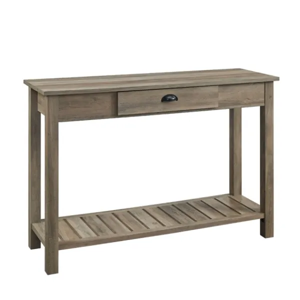 Console Tables-Kirkland's Home Country Style Washed Console Table Gray
