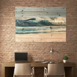 Wall Plaques-Kirkland's Home Crashing Waves Wood Wall Plaque Blue