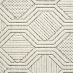 Outdoor Rugs-Kirkland's Home Cream And Blue Geo Indoor/Outdoor Area Rug, 7X9 White/Blue