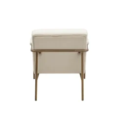 Accent Chairs-Kirkland's Home Cream And Gold Channeled Accent Chair Ivory