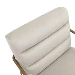 Accent Chairs-Kirkland's Home Cream And Gold Channeled Accent Chair Ivory