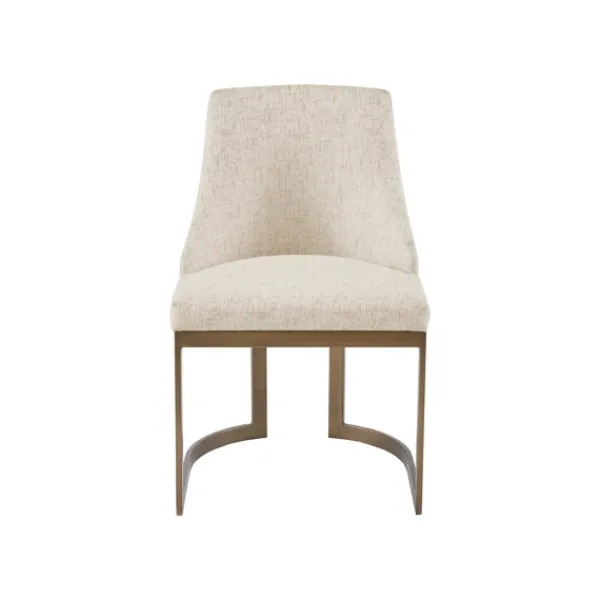 Dining Chairs-Kirkland's Home Cream And Gold Modern Dining Chairs, Set Of 2 Tan