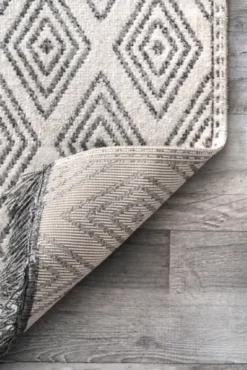Outdoor Rugs-Kirkland's Home Cream And Gray Miriam Striped Outdoor Rug, 8X10 Gray/Ivory