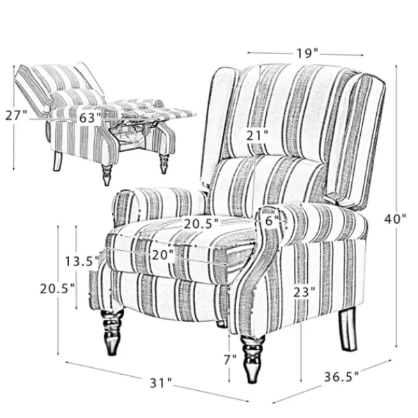 Accent Chairs-Kirkland's Home Cream And Gray Plaid Traditional Recliner Gray/White