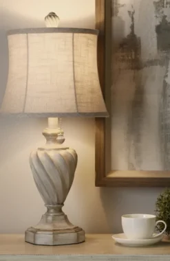 Table Lamps-Kirkland's Home Cream And Off-White Table Lamp Ivory