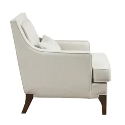 Accent Chairs-Kirkland's Home Cream And White Contrast Welting Accent Chair Ivory