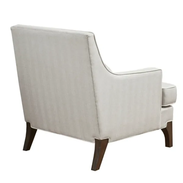 Accent Chairs-Kirkland's Home Cream And White Contrast Welting Accent Chair Ivory