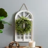 Wall Plaques-Kirkland's Home Cream Arch With Wreath White/Green