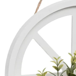 Wall Plaques-Kirkland's Home Cream Arch With Wreath White/Green