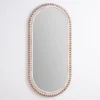 Decorative Mirrors-Kirkland's Home Cream Beaded Wood Oval Wall Mirror