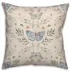 Pillows-Kirkland's Home Cream Botanical Butterfly Throw Pillow Ivory