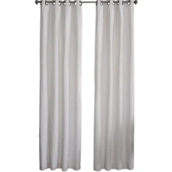 Curtains & Drapes-Kirkland's Home Cream Box Pleated Single Curtain Panel, 84 In. White