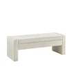 Benches & Ottomans-Kirkland's Home Cream Button Tufted Upholstered Storage Bench Ivory