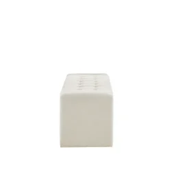Benches & Ottomans-Kirkland's Home Cream Button Tufted Upholstered Storage Bench Ivory