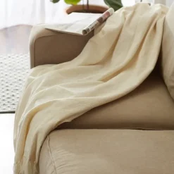 Blankets & Throws-Kirkland's Home Cream Chenille Fringe Throw Ivory