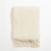 Blankets & Throws-Kirkland's Home Cream Chenille Ribbed Throw Ivory