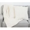 Blankets & Throws-Kirkland's Home Cream Chevron 3-Pc. Pillows And Throw Set Ivory