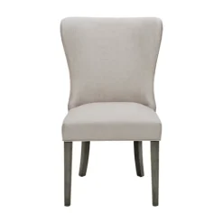 Dining Chairs-Kirkland's Home Cream Curved Back Upholstered Dining Chair Ivory