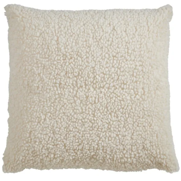 Pillows-Kirkland's Home Cream Faux Lamb Fur Pillow White