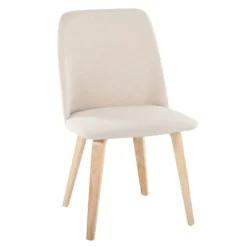 Dining Chairs-Kirkland's Home Cream Faux Leather Wood Dining Chairs, Set Of 2 White