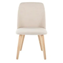 Dining Chairs-Kirkland's Home Cream Faux Leather Wood Dining Chairs, Set Of 2 White