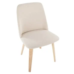 Dining Chairs-Kirkland's Home Cream Faux Leather Wood Dining Chairs, Set Of 2 White