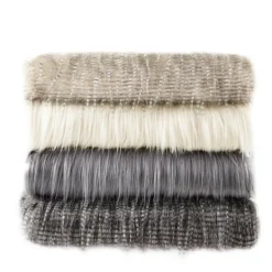 Blankets & Throws-Kirkland's Home Cream Faux Mink Fluffy Throw Ivory