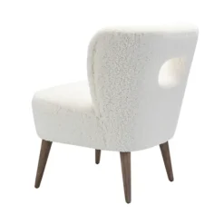 Accent Chairs-Kirkland's Home Cream Fluffy Wingback Accent Chair White