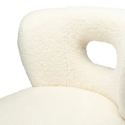 Accent Chairs-Kirkland's Home Cream Fluffy Wingback Accent Chair White