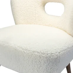 Accent Chairs-Kirkland's Home Cream Fluffy Wingback Accent Chair White