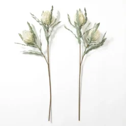 Stems & Bouquets-Kirkland's Home Cream Foam Protea Stem Ivory/Green