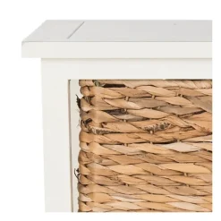 Accent & End Tables-Kirkland's Home Cream Hailey Wicker Basket Storage Accent Table Ivory