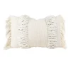 Pillows-Kirkland's Home Cream Hand Woven Fringe Ends Lumbar Pillow Ivory