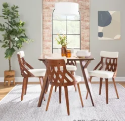 Dining Chairs-Kirkland's Home Cream Lattice Back 2-Pc. Dining Chair Set White