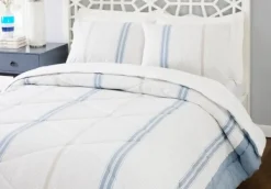 Comforters-Kirkland's Home Cream Mason Full/Queen 3-Pc. Comforter Set Blue