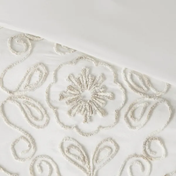 Comforters-Kirkland's Home Cream Medallion California King Comforter Set White
