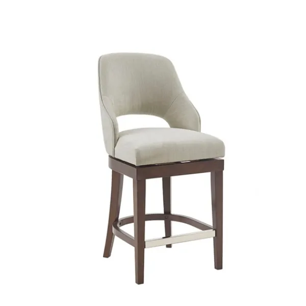 Bar Stools & Counter Height Stools-Kirkland's Home Cream Open Back Swivel Base Counter Stool White